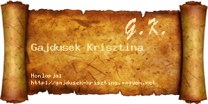 Gajdusek Krisztina névjegykártya